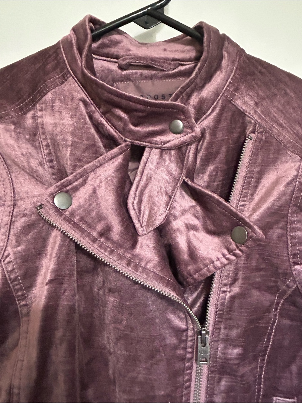 NWOT velvet moto jacket in mauve color from aeropostale - Picture 3 of 7